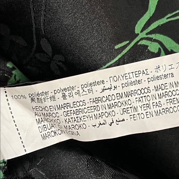 Zara Long Sleeve Black Green Jacquard Floral Print Mini Dress  Size XL - Picture 5 of 13